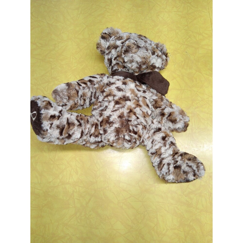 Dennis Basso Home Teddy Bear Plush Marbled Brown Cream Tan Faux Fur 13"